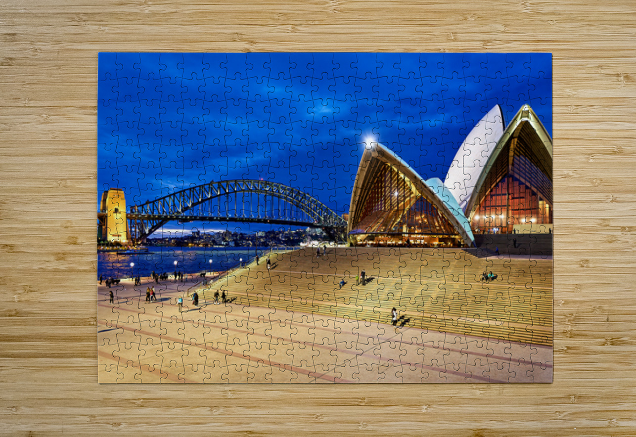 Sydney Opera House and Harbour Bridge at dusk. Marco Brivio Puzzle printing
