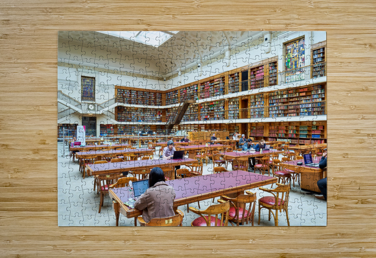 People study in the grand reading room of Mitchell Library in Sy Marco Brivio Puzzle printing
