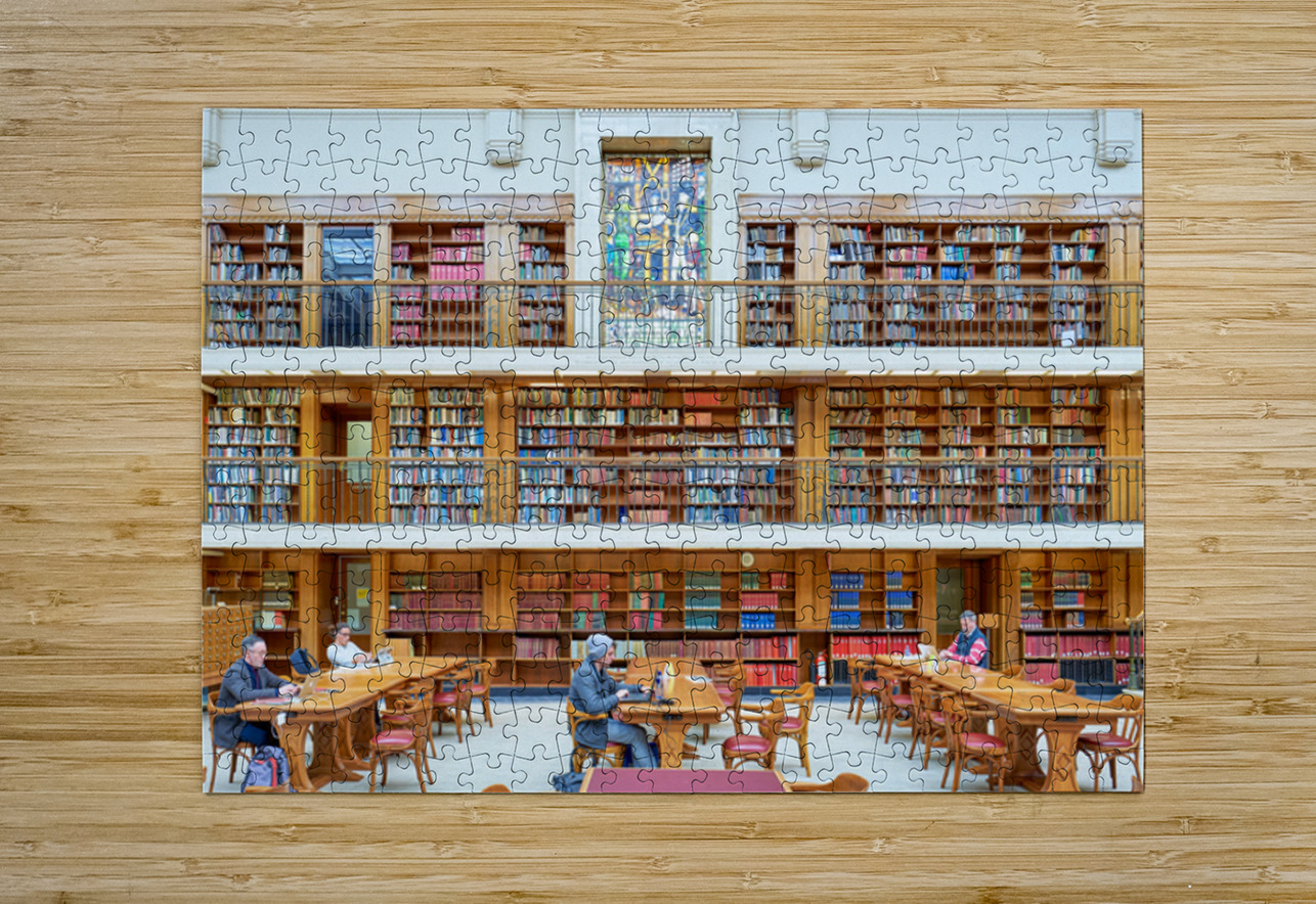 Studying in the grand Mitchell Library in Sydney Australia Marco Brivio Puzzle printing