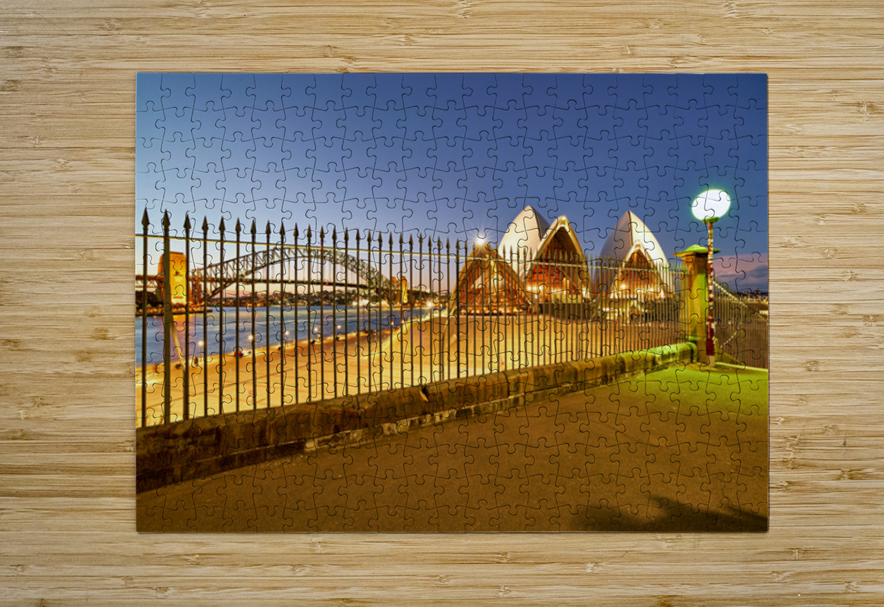Sydney Opera House and Harbour Bridge at dusk. Marco Brivio Puzzle printing