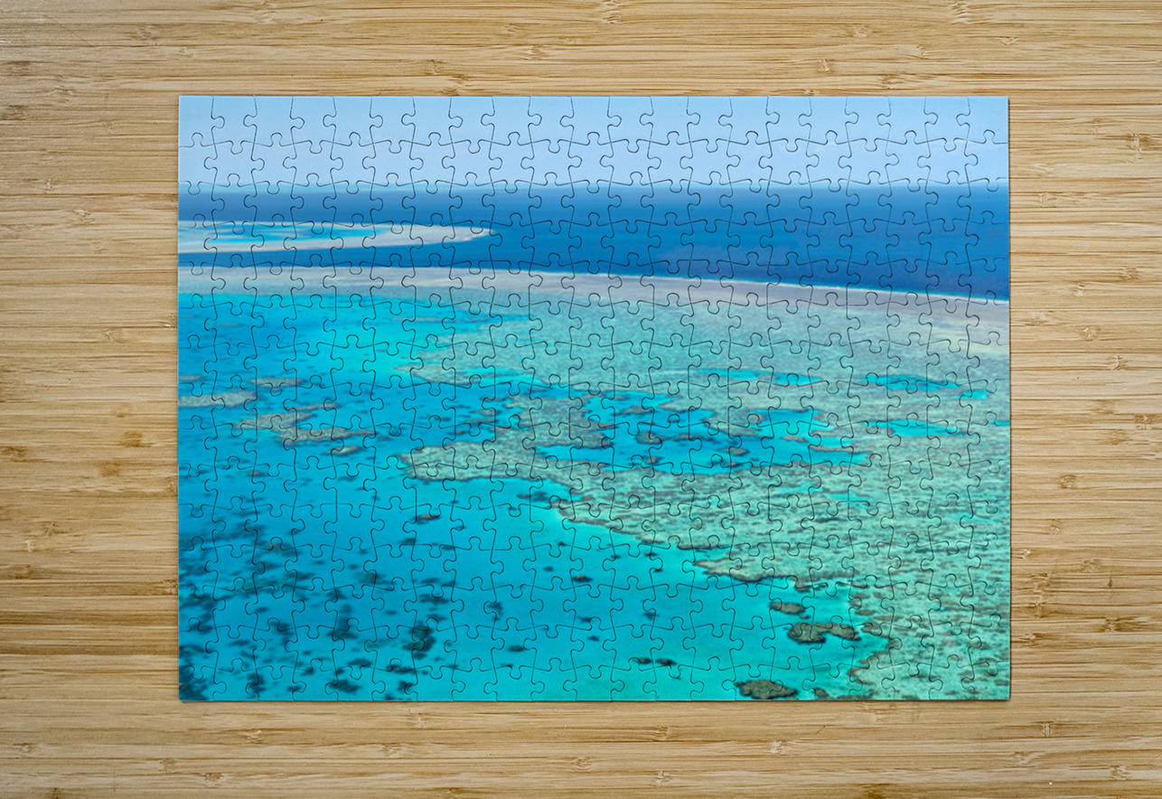 Aerial view of the Great Barrier Reefs turquoise waters. Marco Brivio Puzzle printing