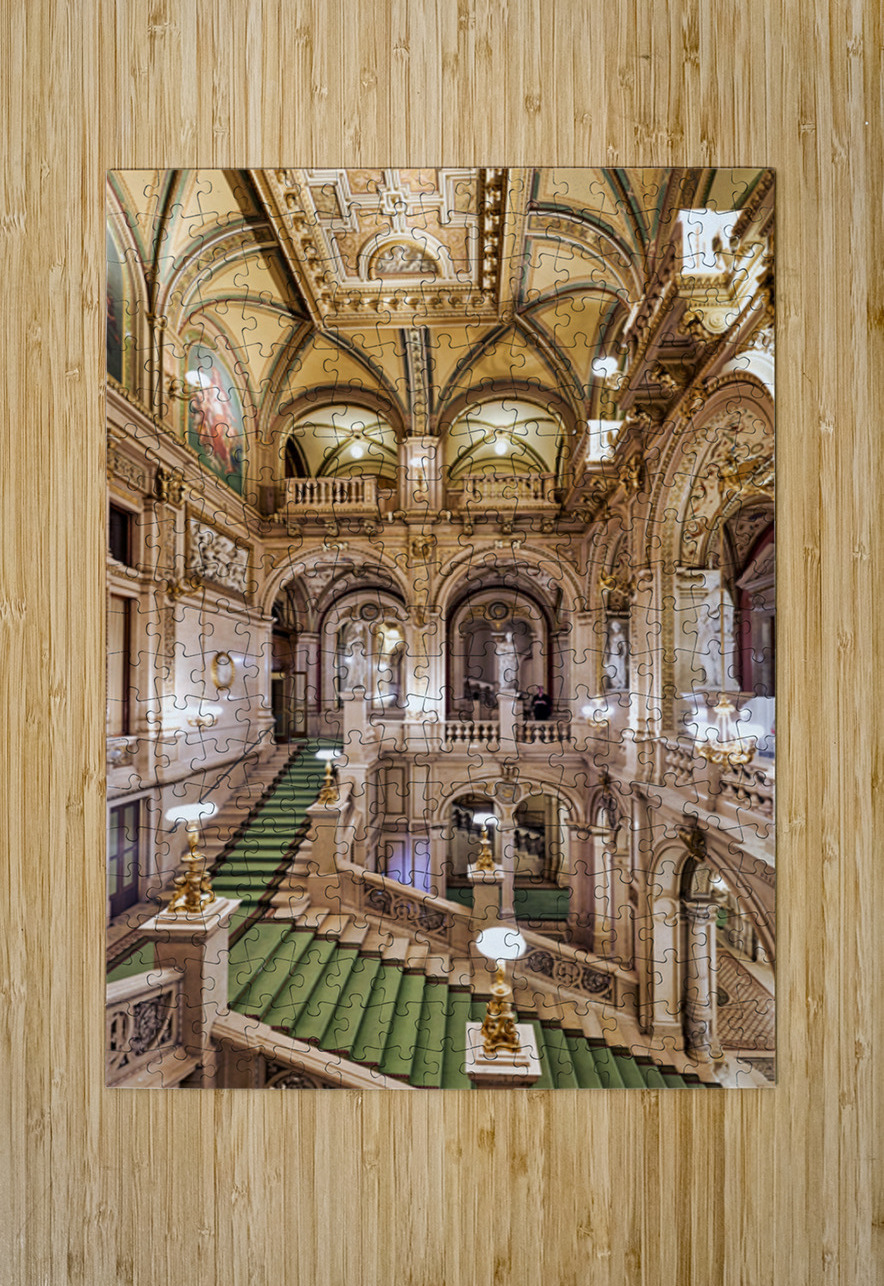 Luxurious ornate interior with grand staircase and classical st Marco Brivio Puzzle printing