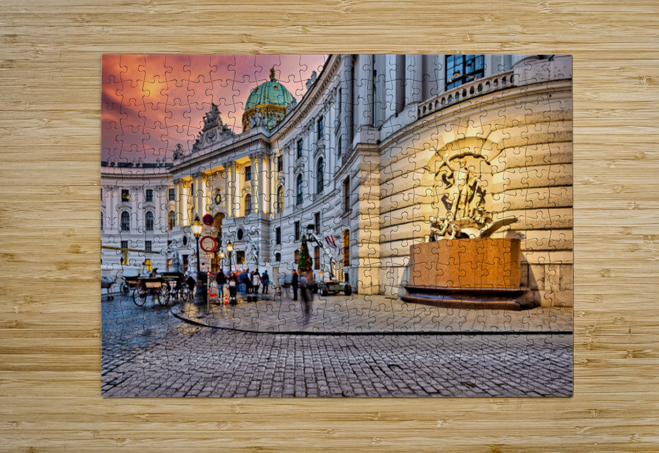 Hofburg Palace Vienna illuminated at dusk with festive street  Marco Brivio Puzzle printing
