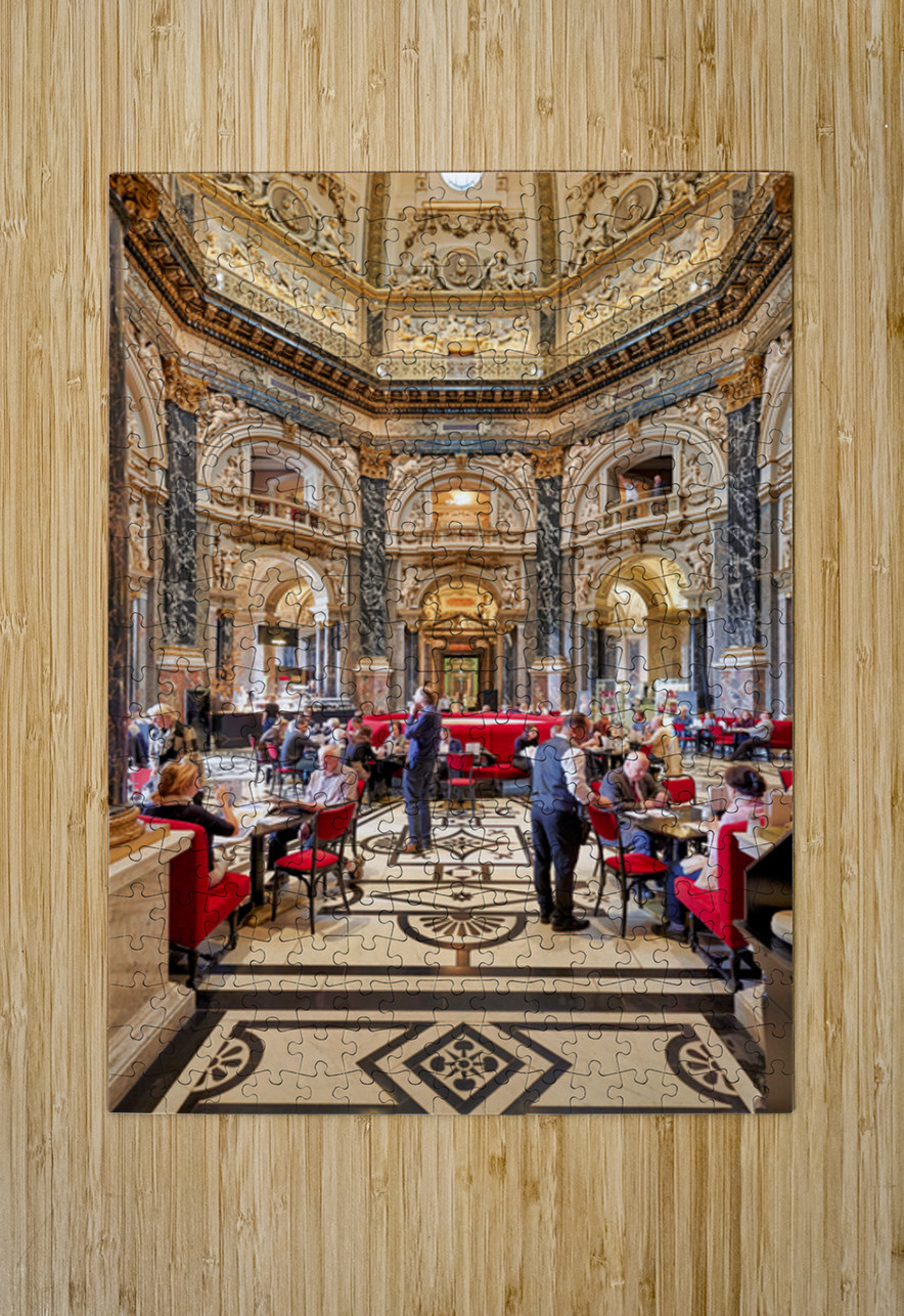 People dining in a grand ornate museum cafe. Marco Brivio Puzzle printing