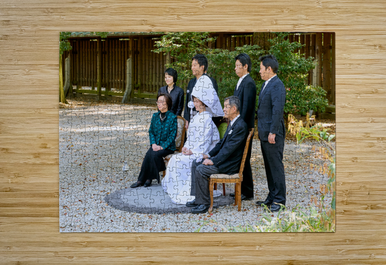 Traditional wedding ceremony at Meiji Jingu Shinto shrine in Tok Marco Brivio Puzzle printing