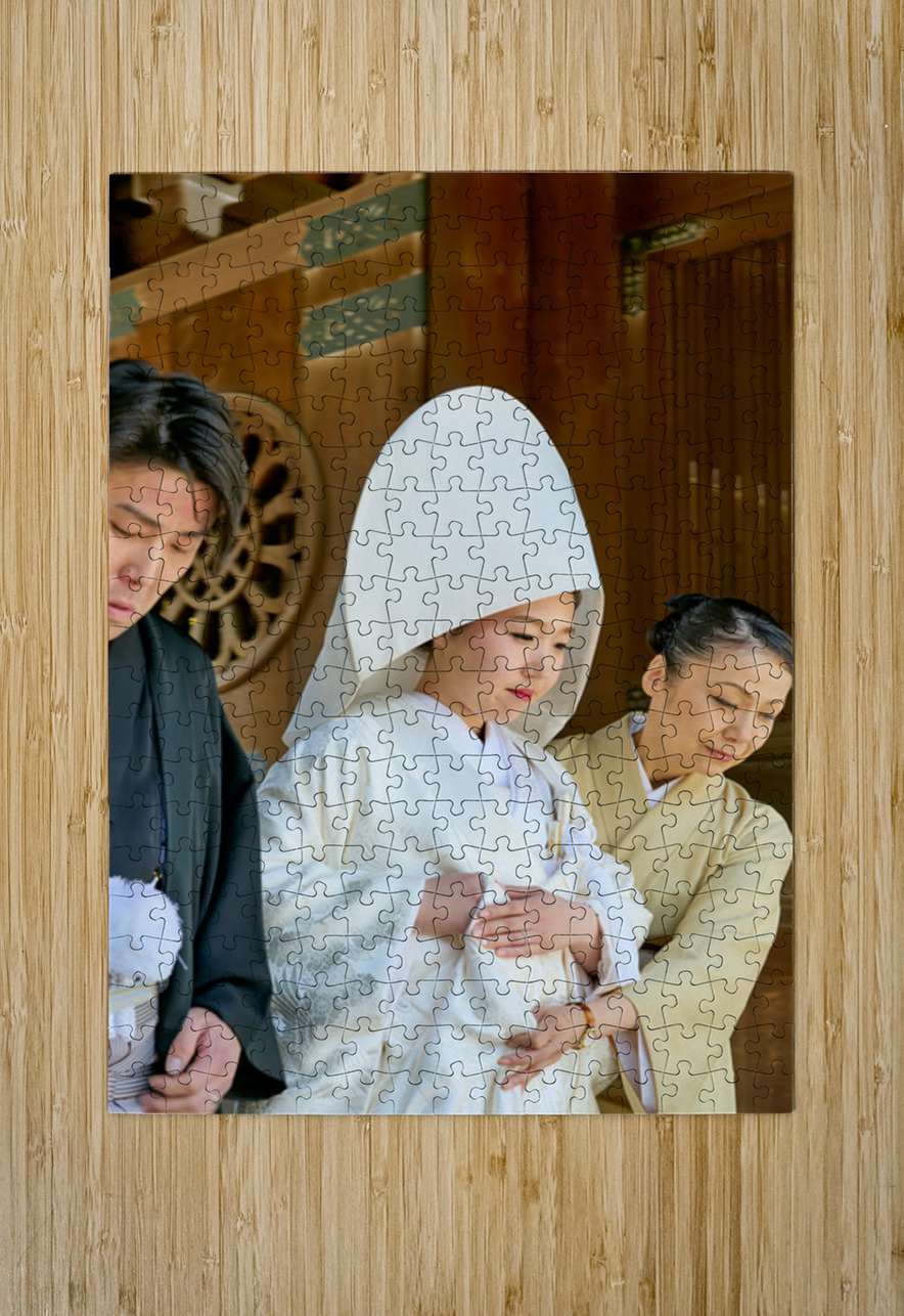 Traditional wedding ceremony at Meiji Jingu Shinto shrine in Tok Marco Brivio Puzzle printing