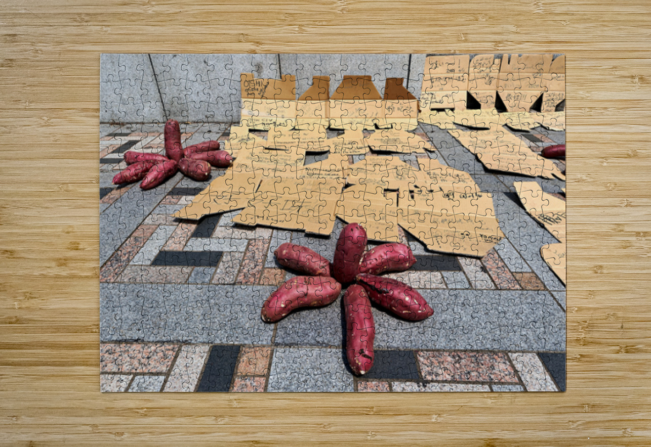 Red potatoes on display for sale in Tokyo market area Marco Brivio Puzzle printing