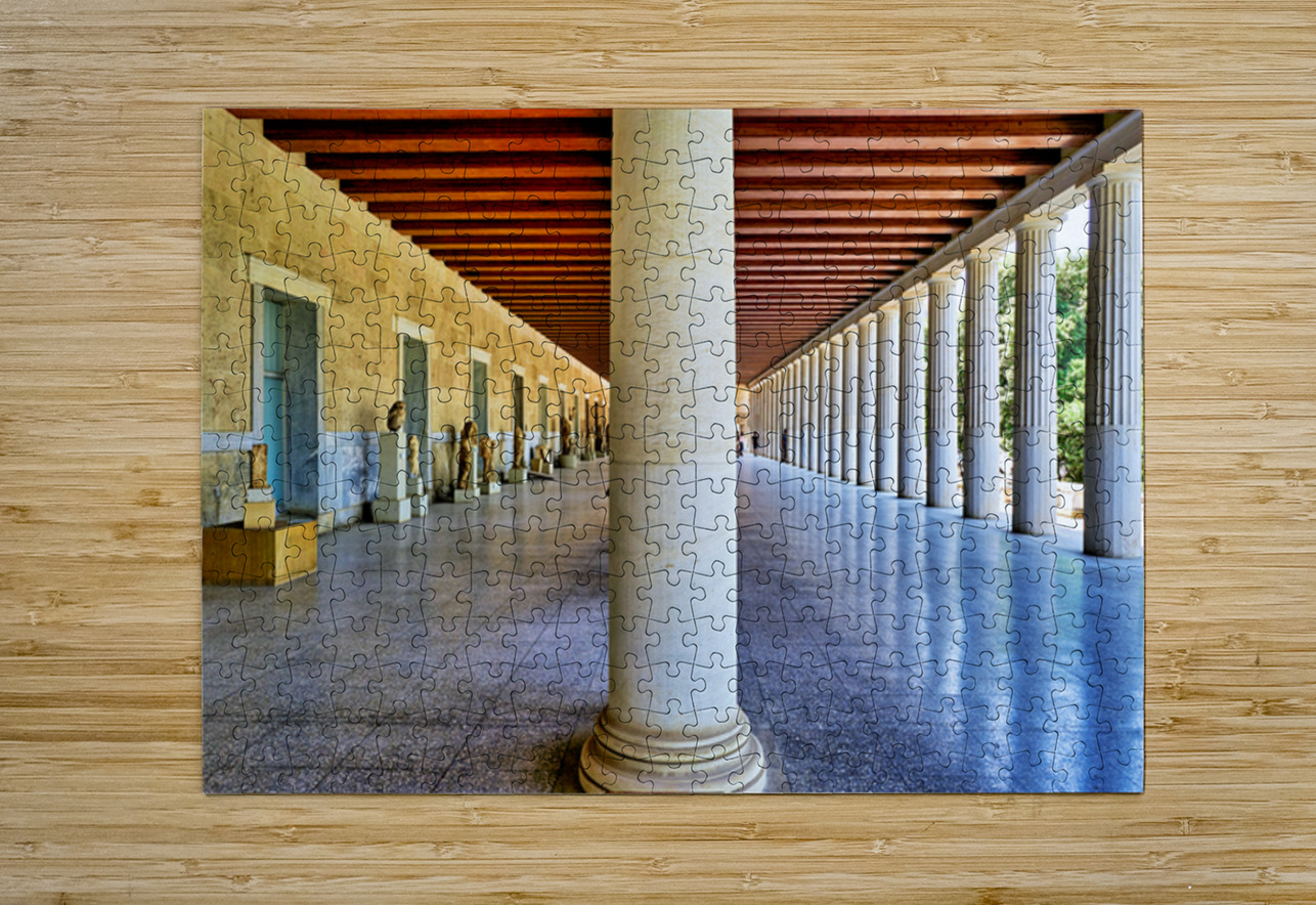Walking through the Stoa of Attalos in Ancient Agora Athens Gre Marco Brivio Puzzle printing