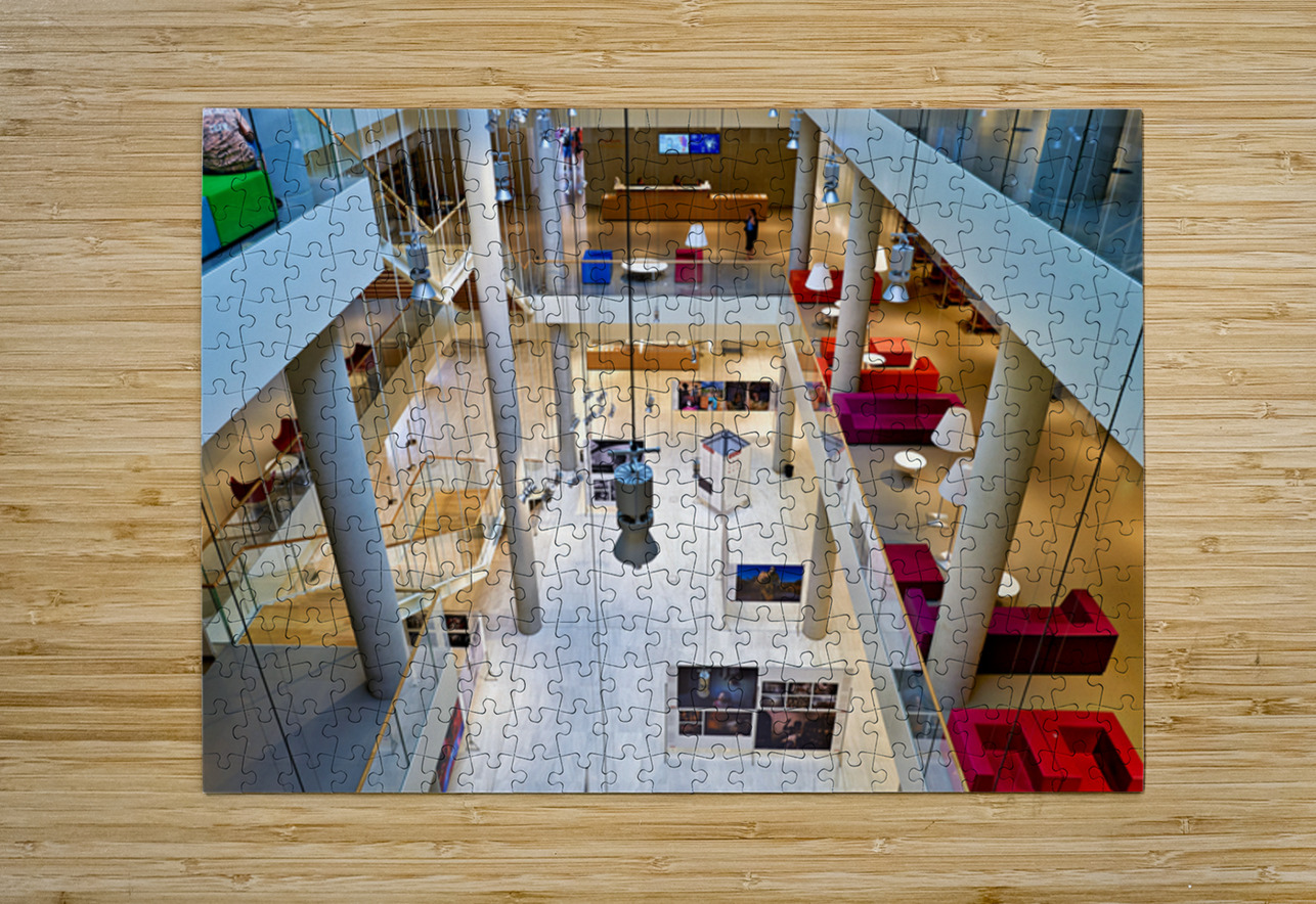 Visitors explore the Stavros Niarchos Foundation in Athens Marco Brivio Puzzle printing