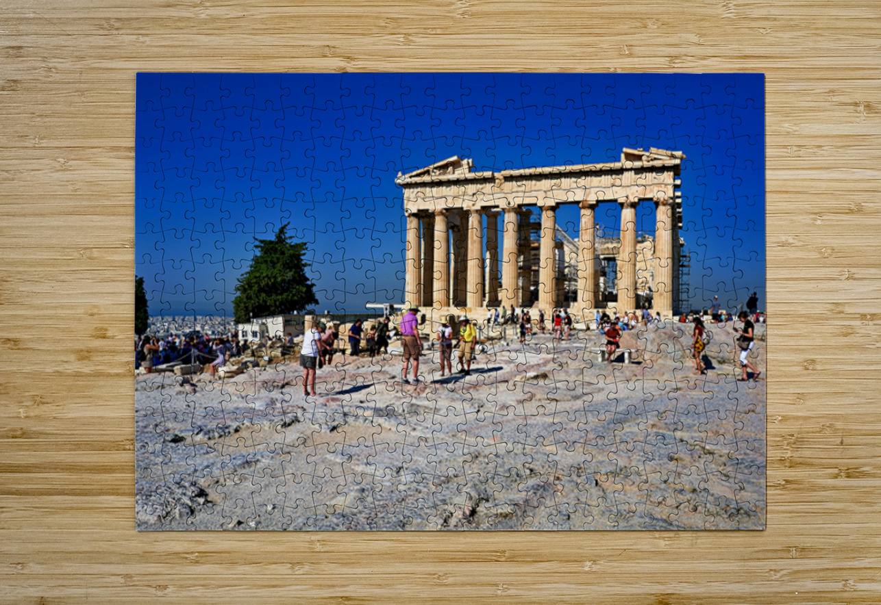 Visitors explore the Parthenon at the Acropolis in Athens Greece Marco Brivio Puzzle printing