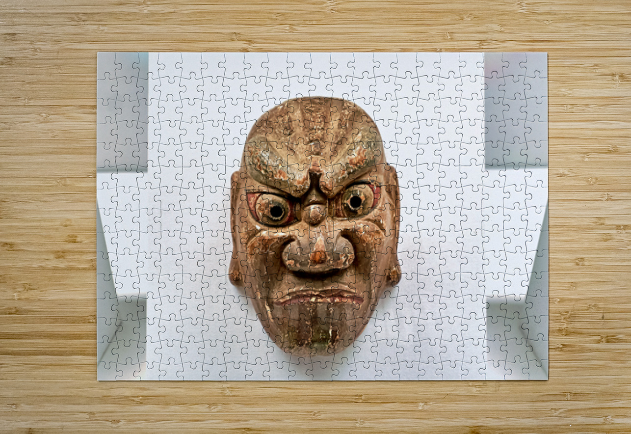 Ancient Japanese mask displayed at Honkan Gallery in Tokyo Marco Brivio Puzzle printing