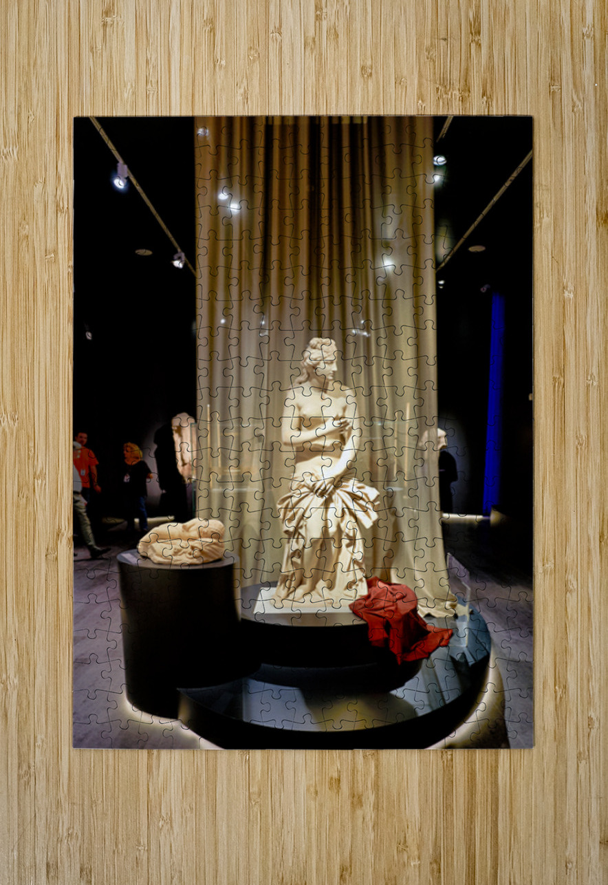 People walk around the National Archaeological Museum in Athens  Marco Brivio Puzzle printing