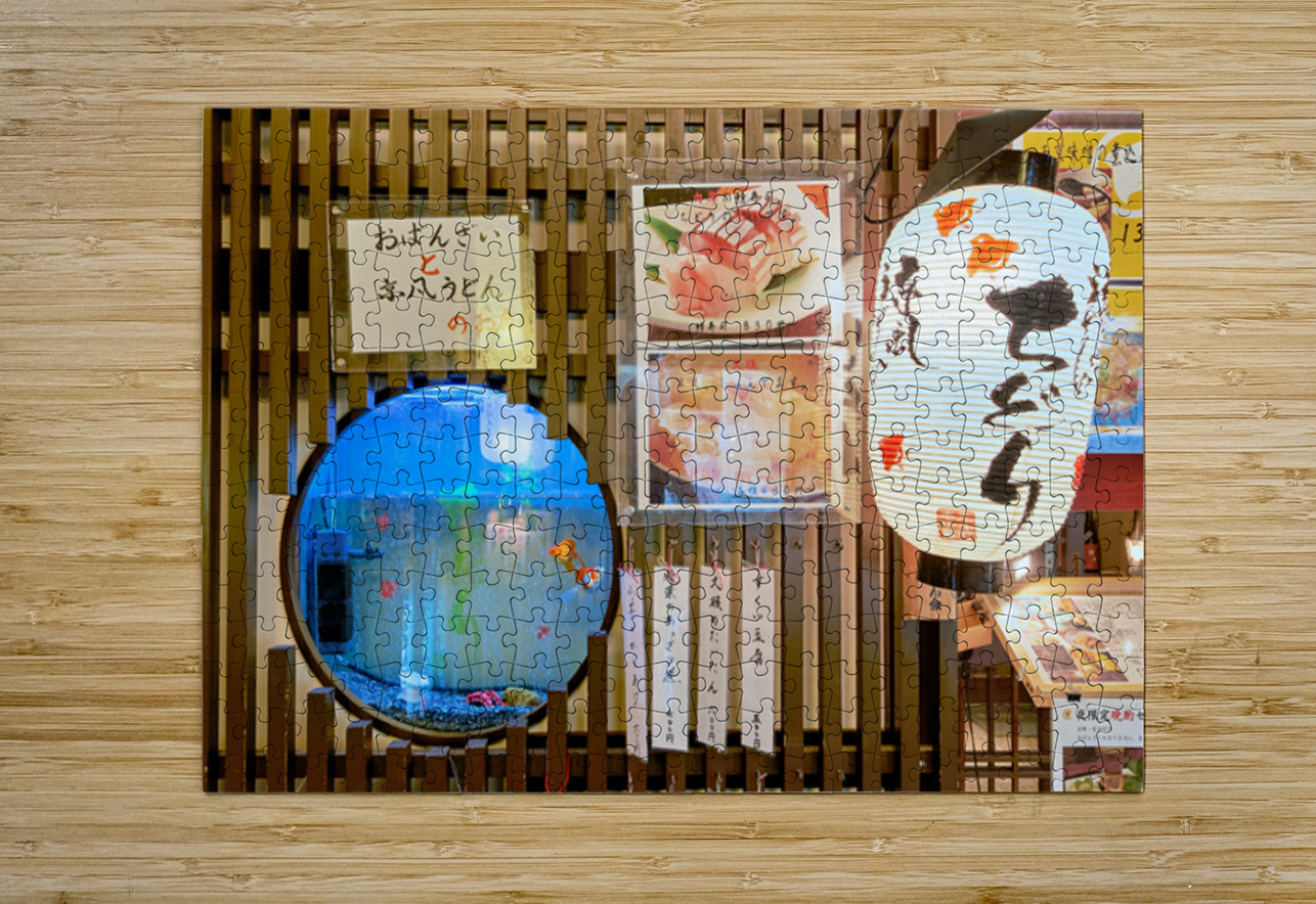 Restaurants in Gion district of Kyoto offer local dishes and dri Marco Brivio Puzzle printing