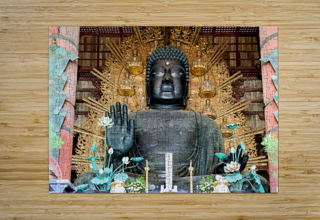 Exploring Todai ji temple with the Great Buddha Hall in Nara Ja Marco Brivio Puzzle printing
