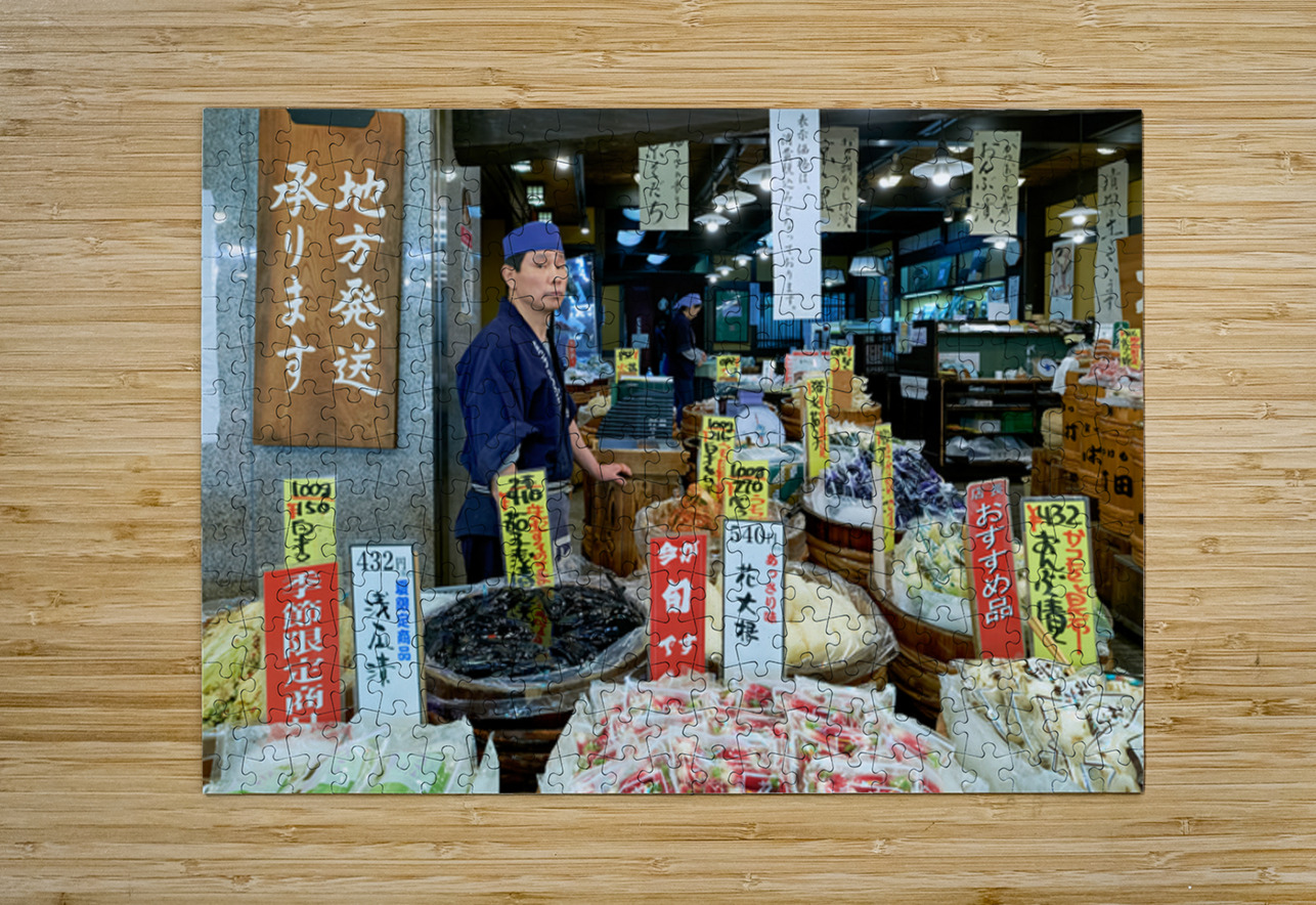 Vendors and products at Kyotos Nishiki Market Marco Brivio Puzzle printing