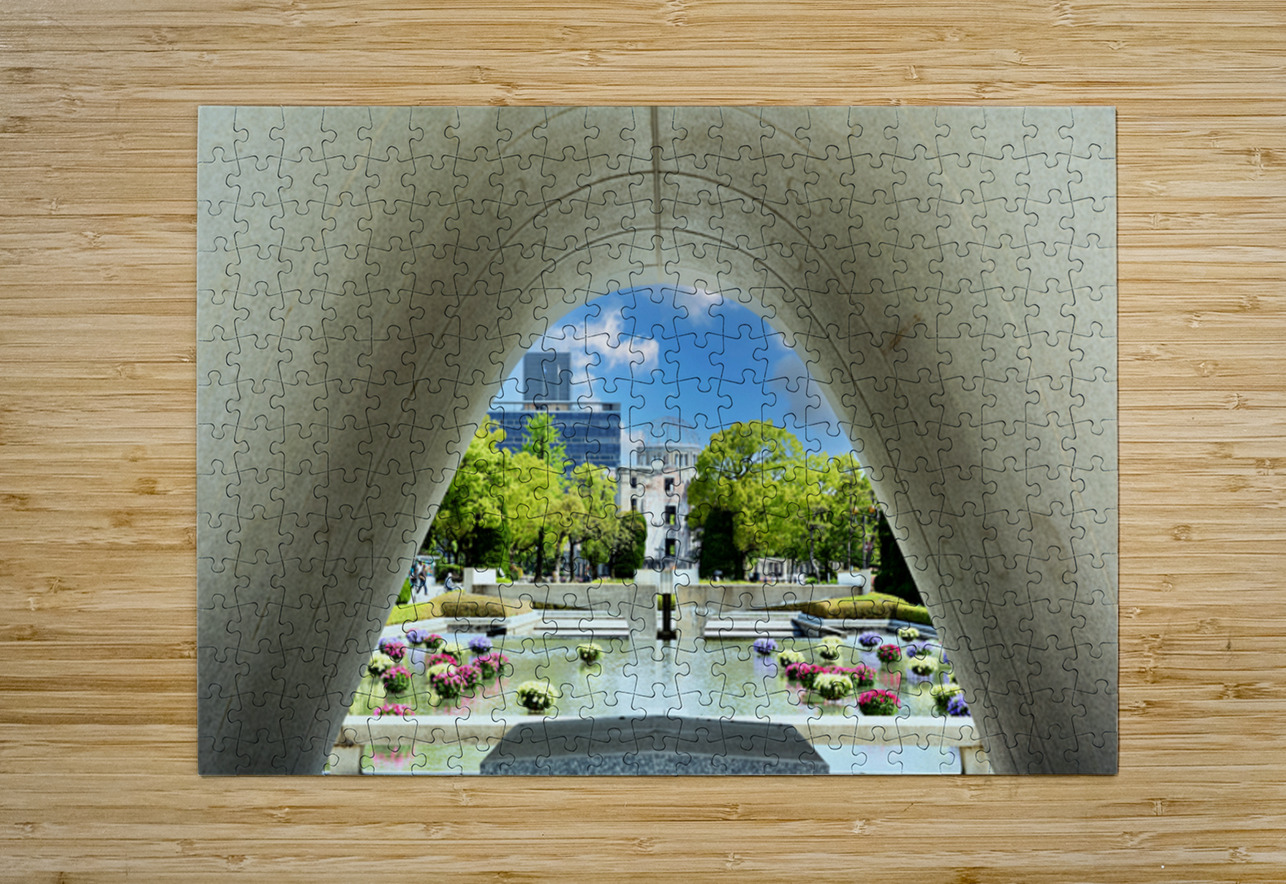Hiroshima Peace Memorial Park view from the arch structure Marco Brivio Puzzle printing