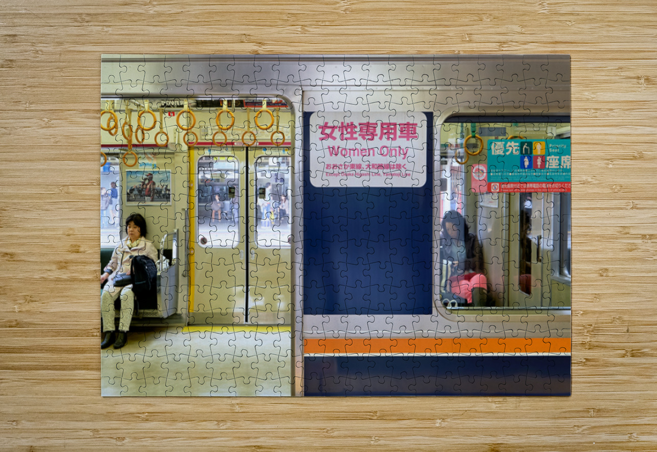Women only train cart in Kyoto Japan for female passengers Marco Brivio Puzzle printing