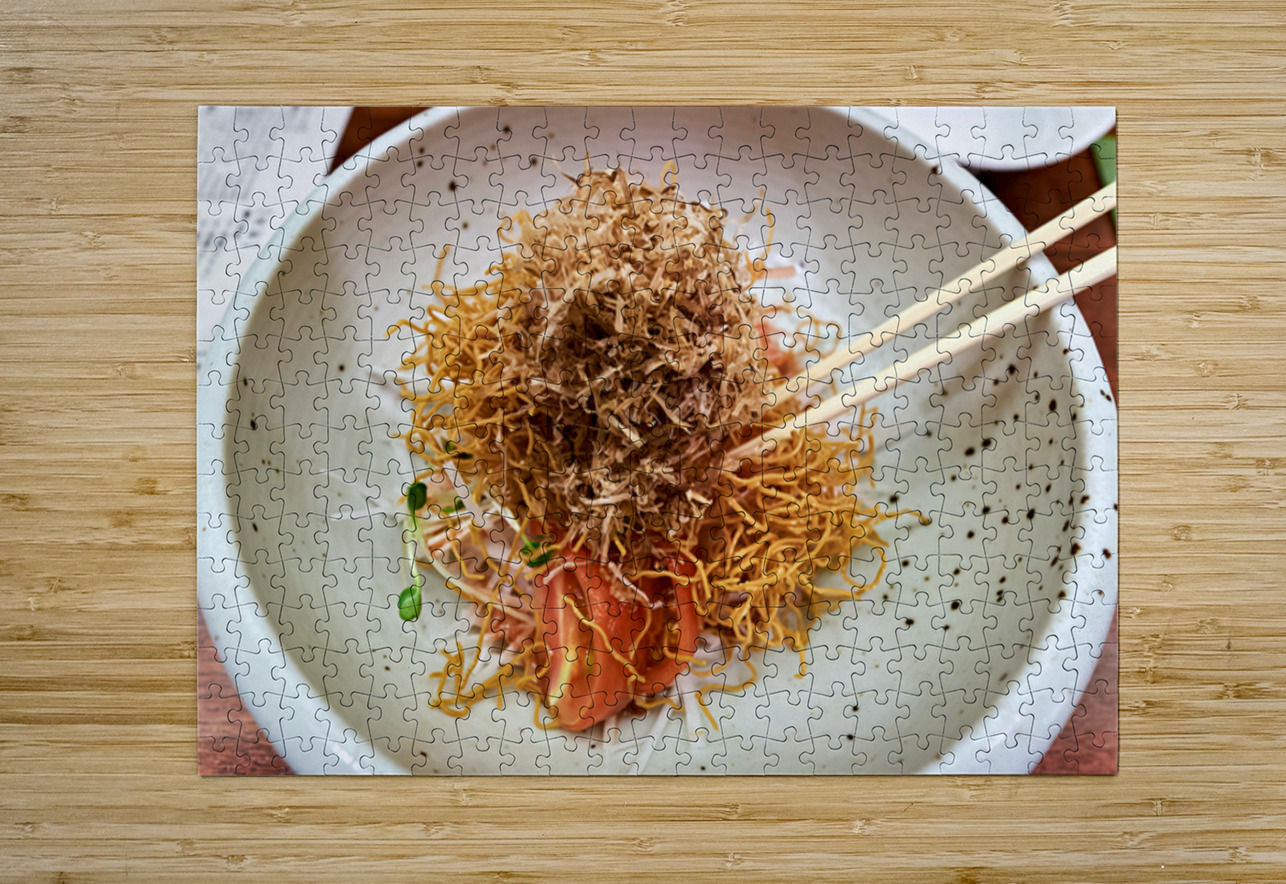Enjoying traditional Japanese cuisine in Kyoto with fresh ingred Marco Brivio Puzzle printing