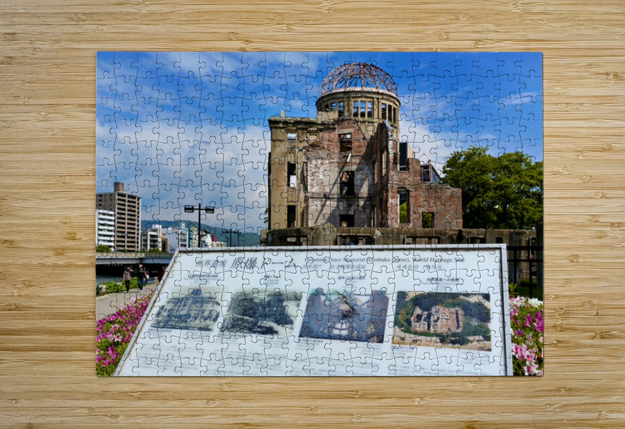 Hiroshima Peace Memorial Genbaku Dome and surrounding area in Ja Marco Brivio Puzzle printing