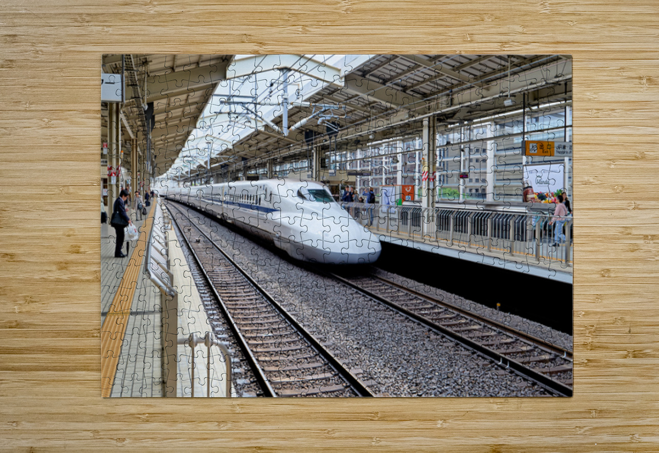 Shinkansen arrives at Kyoto Station in Japan during daylight Marco Brivio Puzzle printing
