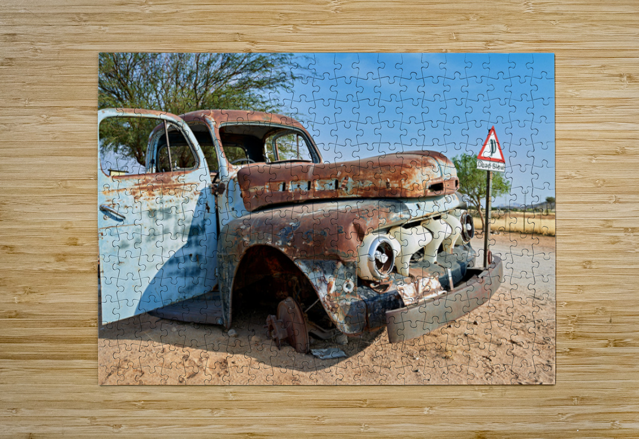 Classic car wreck in Namibias desert environment Marco Brivio Puzzle printing