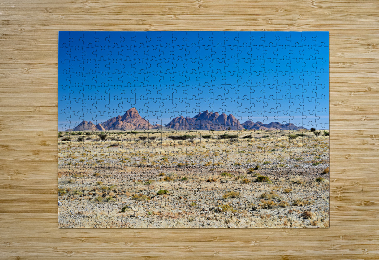 Granite peaks of Spizkoppe rise in Namib Desert landscape Marco Brivio Puzzle printing
