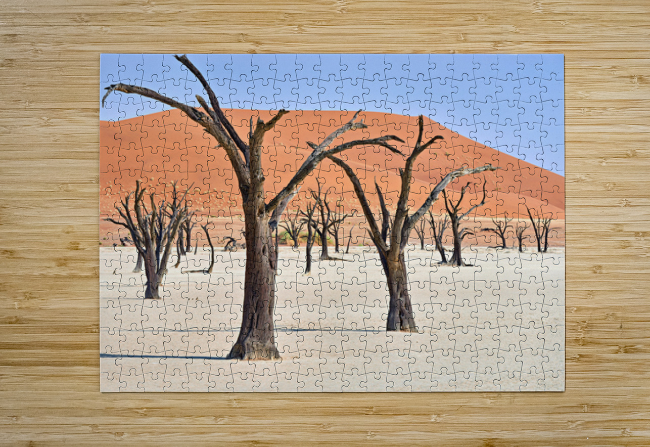 Dried camel thorn trees in Deadvlei pan in Namibia Marco Brivio Puzzle printing