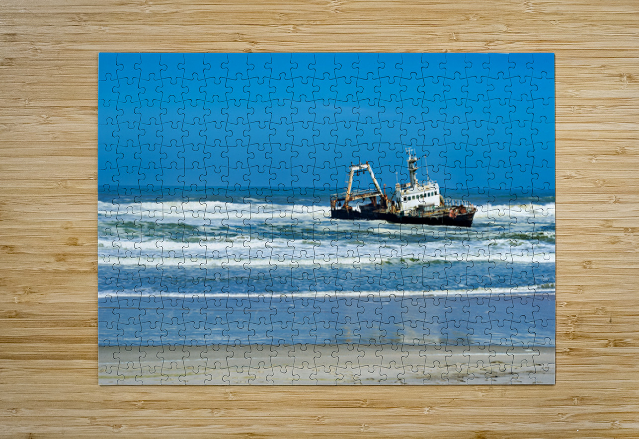 Shipwreck on the Skeleton Coast of Namibia under clear blue sky Marco Brivio Puzzle printing