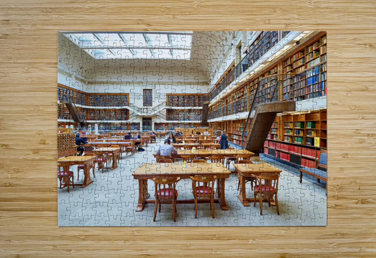Students study in spacious library reading room at Mitchell Libr Marco Brivio Puzzle printing