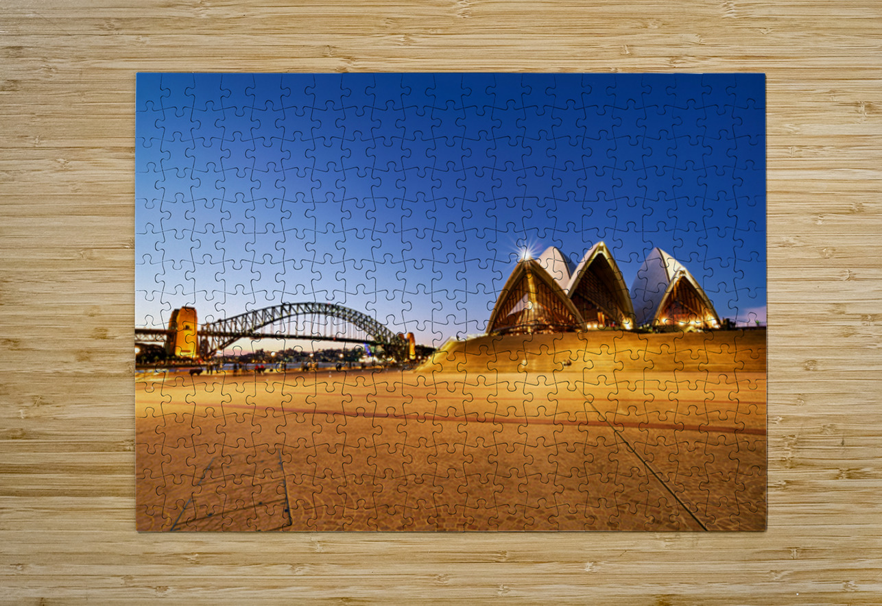 Sydney Opera House and Harbour Bridge at dusk. Marco Brivio Puzzle printing