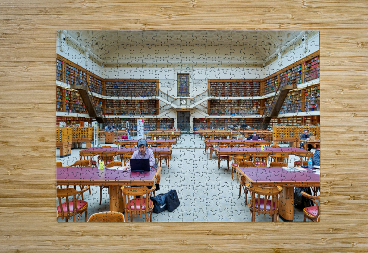 Grand library in Sydney with students and researchers at work Marco Brivio Puzzle printing