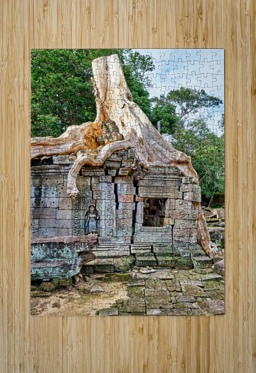 Tree roots engulf ancient temple ruins. Marco Brivio Puzzle printing