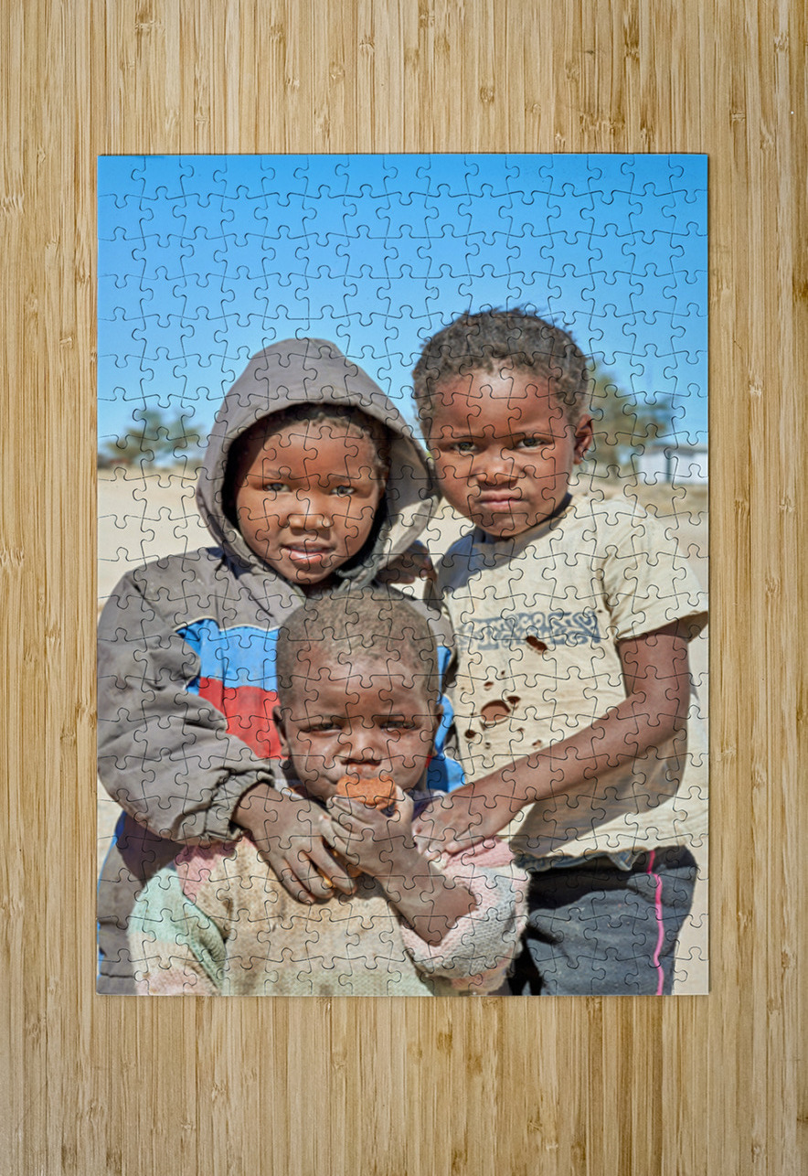 Portrait of children in Damaraland village in Namibia Marco Brivio Puzzle printing