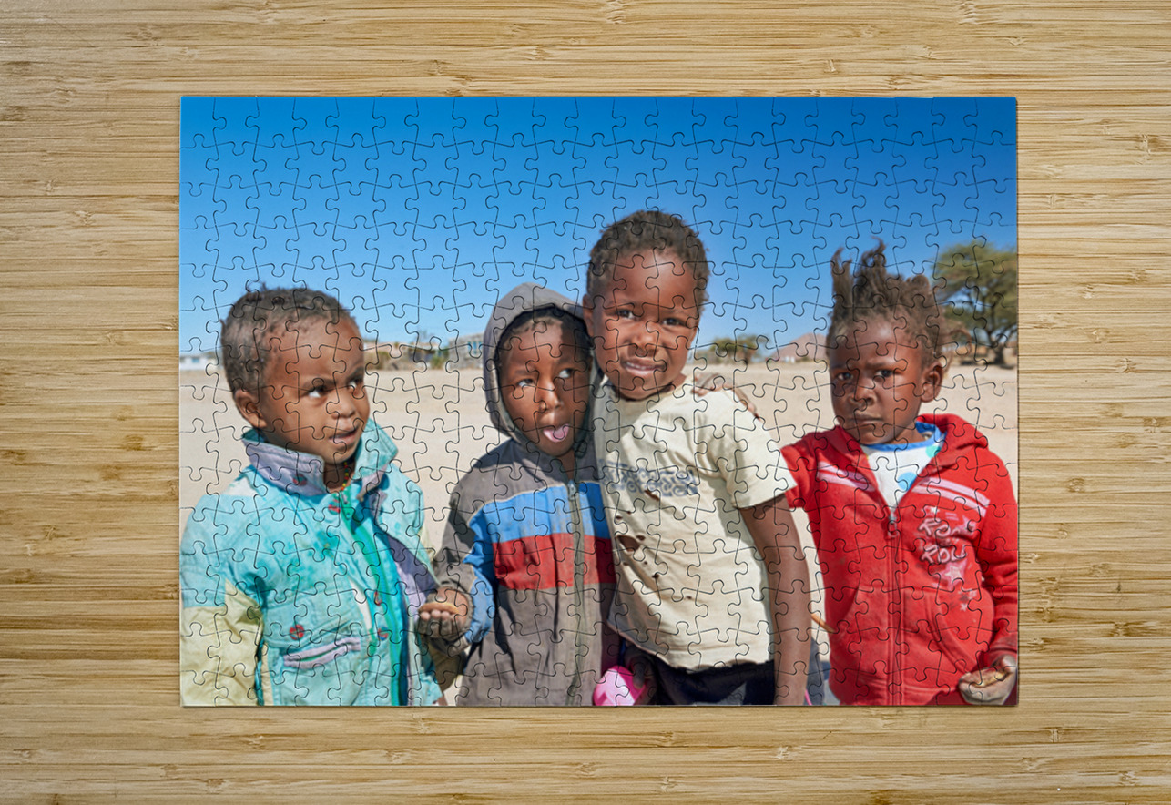 Group of children in Damaraland Namibia on a sunny day Marco Brivio Puzzle printing