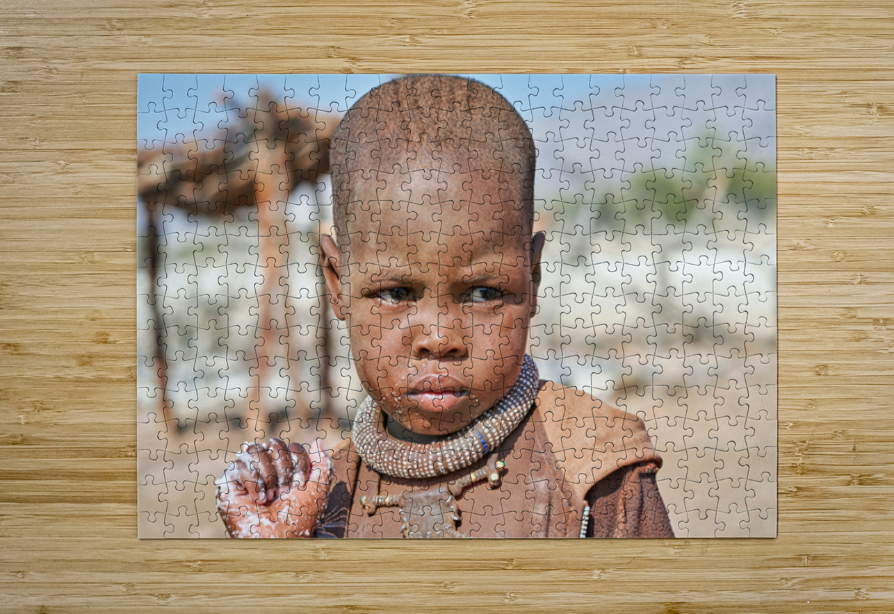 Portrait of a child from Himba Village in Kunene Region of Namib Marco Brivio Puzzle printing