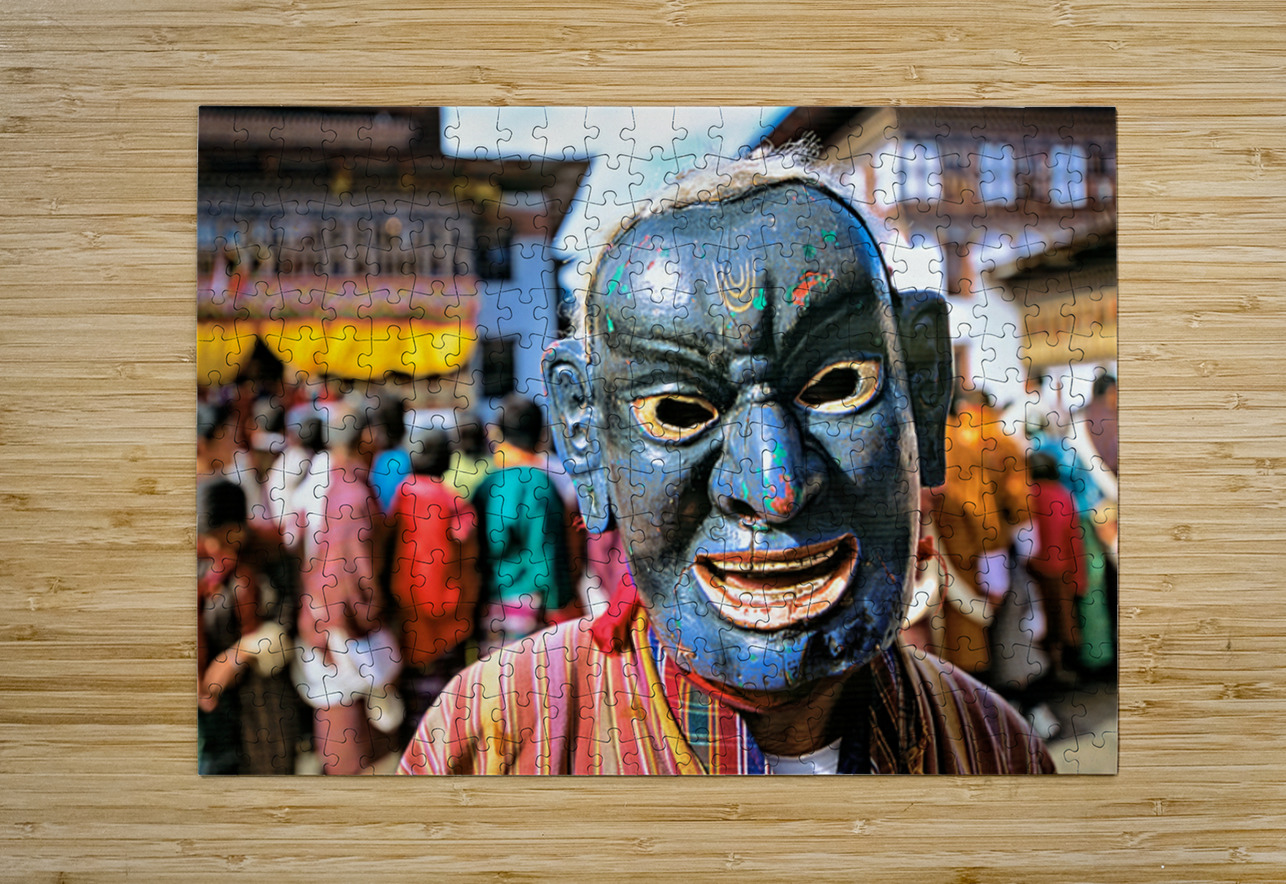 Traditional blue mask at a festival. Marco Brivio Puzzle printing