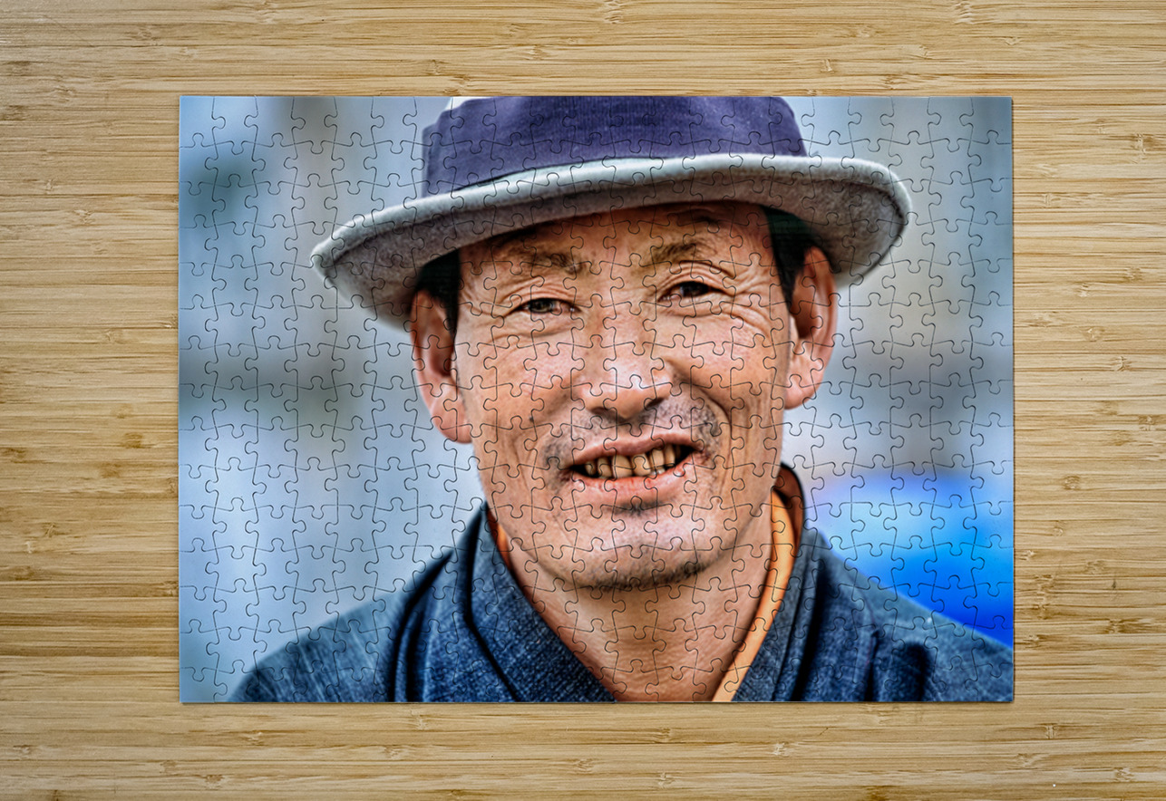 Portrait of a smiling man wearing a hat. Marco Brivio Puzzle printing