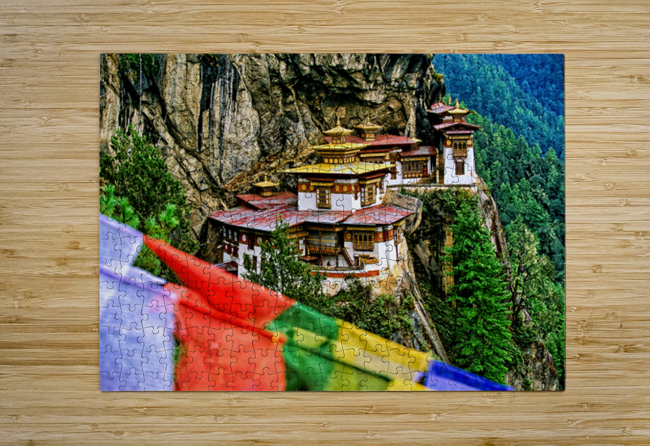 Bhutans Tigers Nest Monastery cliffside architecture prayer  Marco Brivio Puzzle printing
