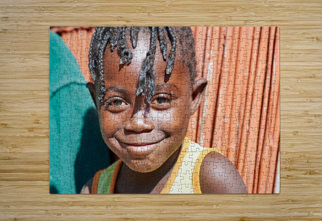 Joyful child smiles in Kavango Region of Namibia Marco Brivio Puzzle printing
