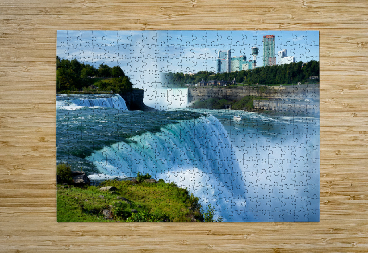 Niagara Falls with city skyline and boat. Marco Brivio Puzzle printing