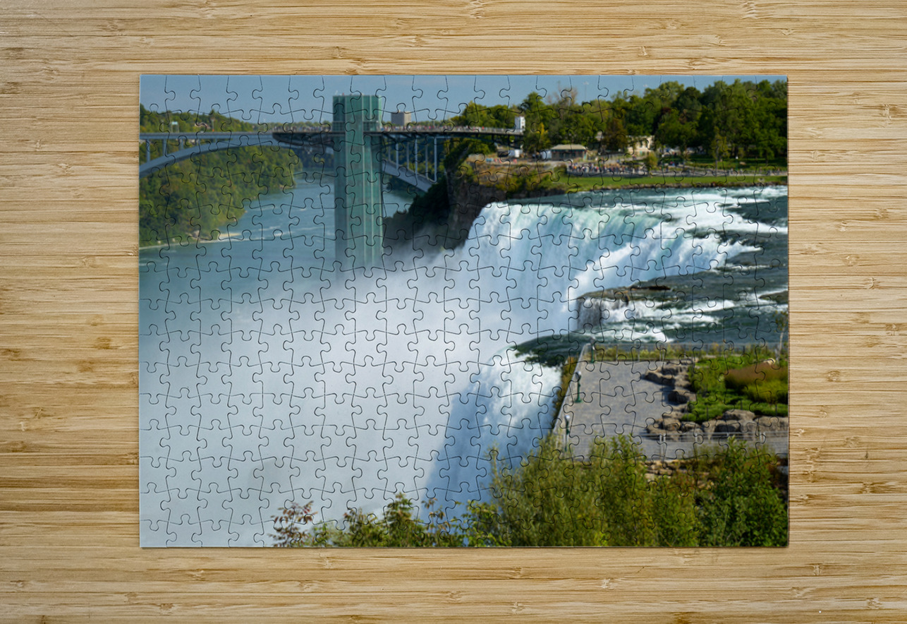 Niagara Falls bridge and observation deck on a sunny day. Marco Brivio Puzzle printing
