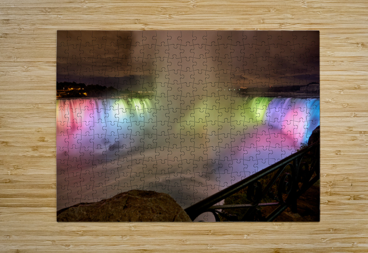 Niagara Falls illuminated at night with colorful lights. Marco Brivio Puzzle printing
