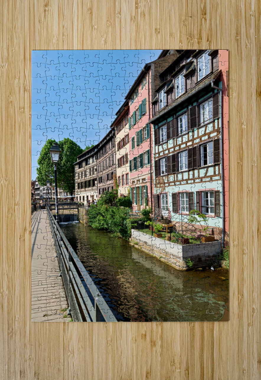 Colorful houses on canal in Petit France district of Strasbourg Marco Brivio Puzzle printing