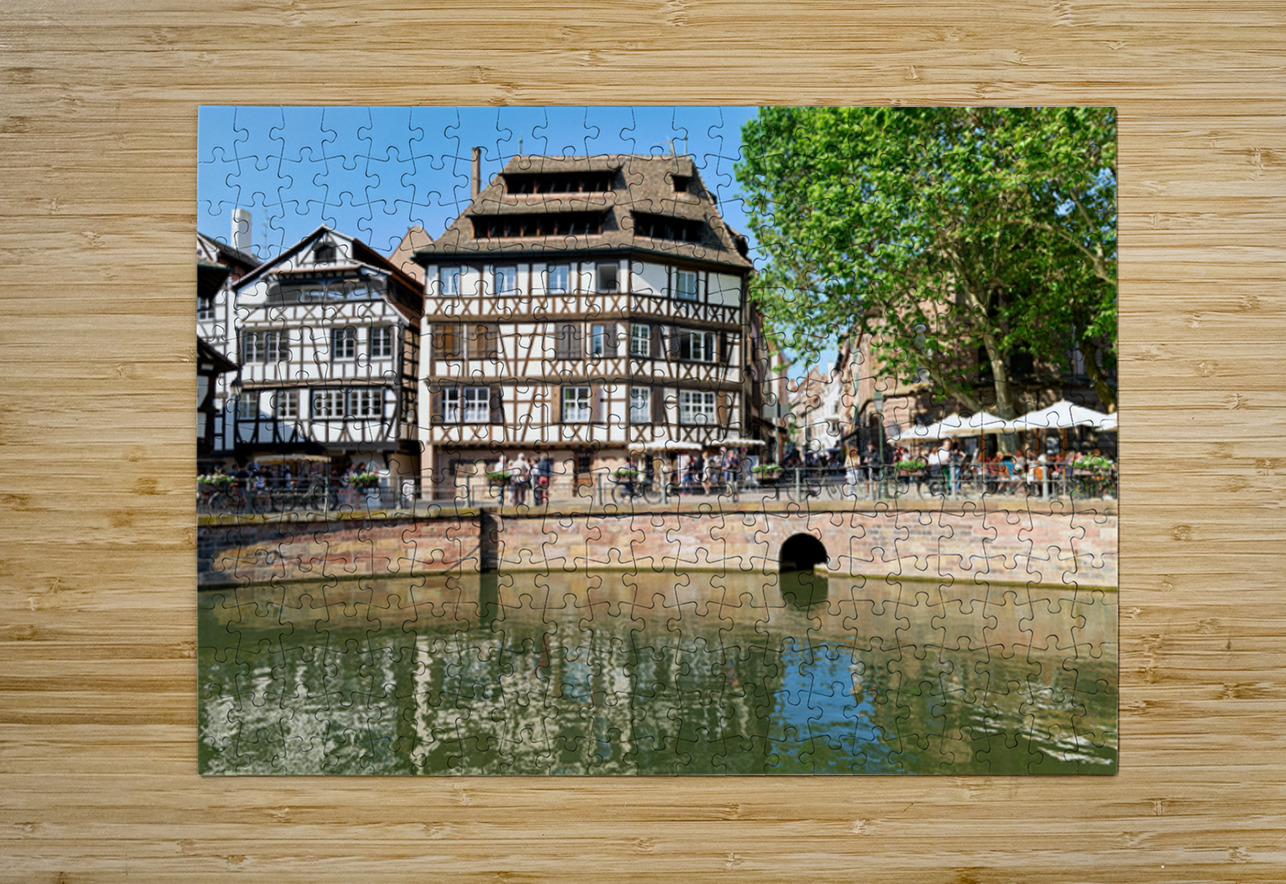 Colored timber houses by the water in Petit France district Marco Brivio Puzzle printing