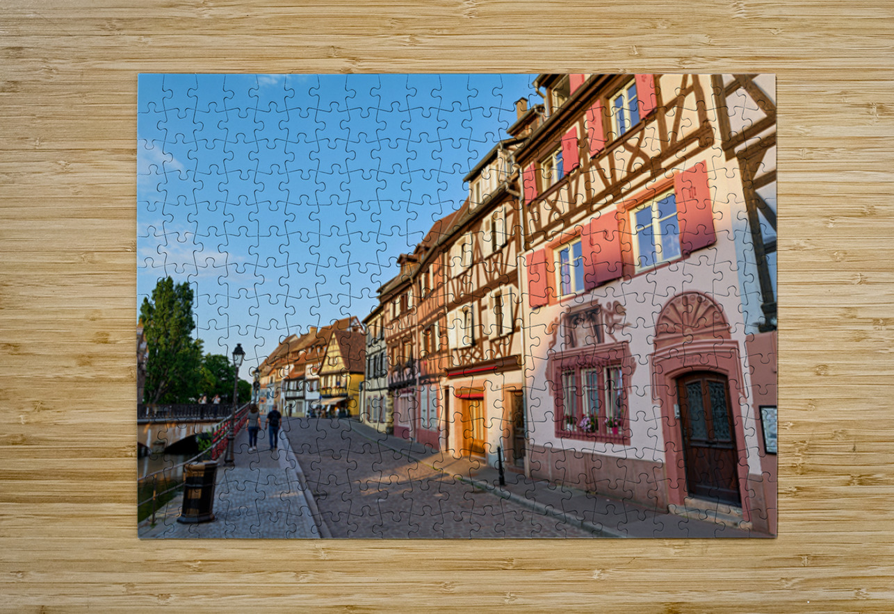 People walking along the canal in Petite Venise Colmar during ev Marco Brivio Puzzle printing