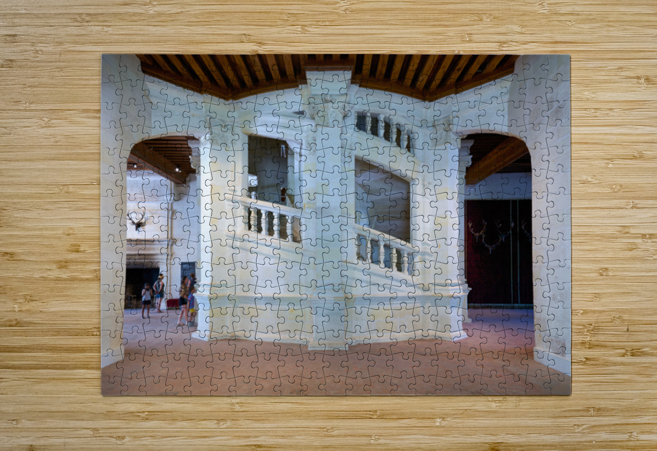 Chateau de Chambord features a double spiral staircase in France Marco Brivio Puzzle printing