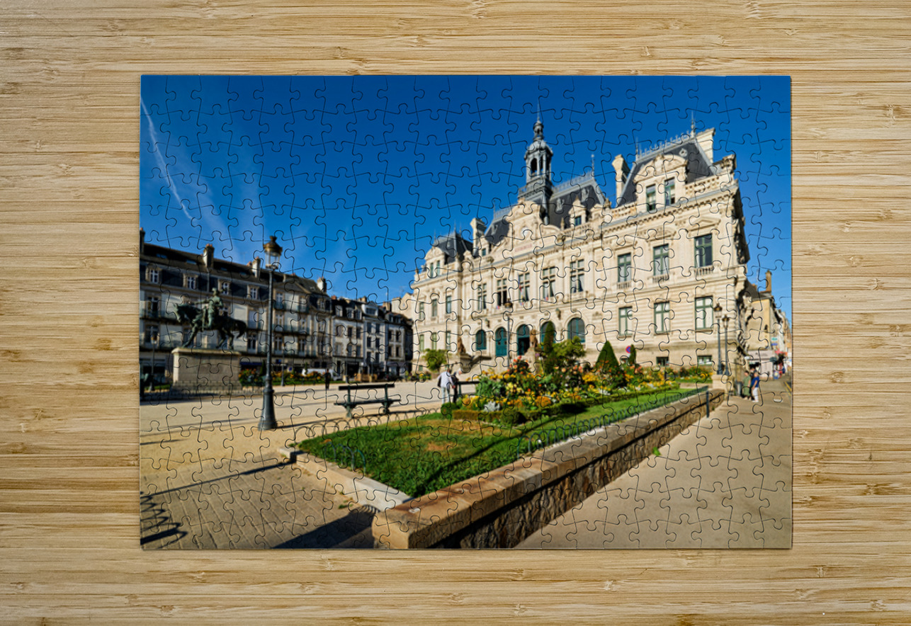 Vannes town hall in Brittany France with nearby park and buildin Marco Brivio Puzzle printing