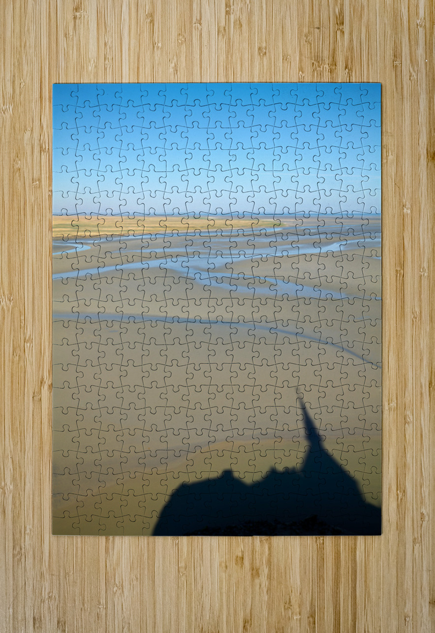 View of Mont Saint Michel abbey during low tide in Normandy Fran Marco Brivio Puzzle printing