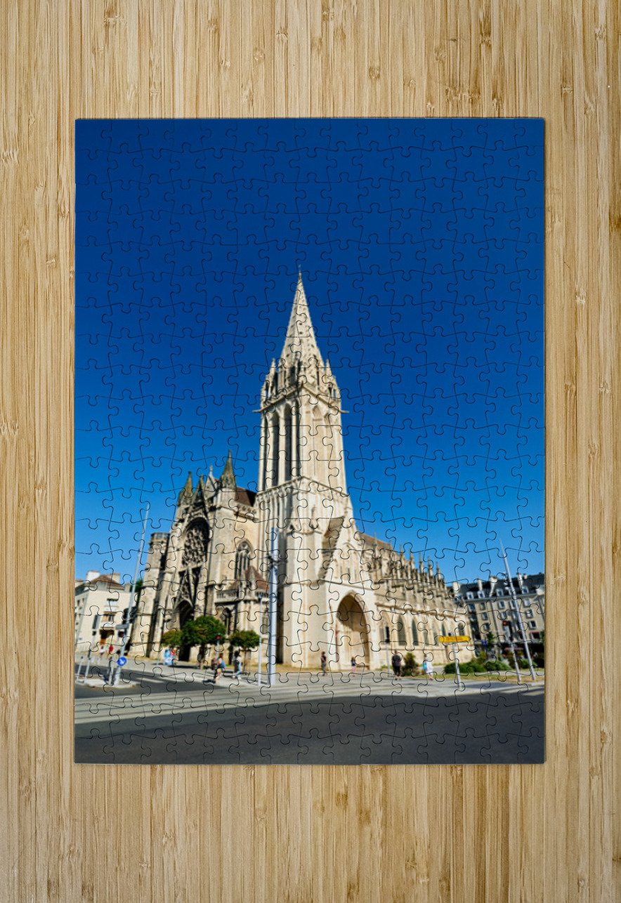 People walk near Saint Pierre church in Caen Normandy Marco Brivio Puzzle printing