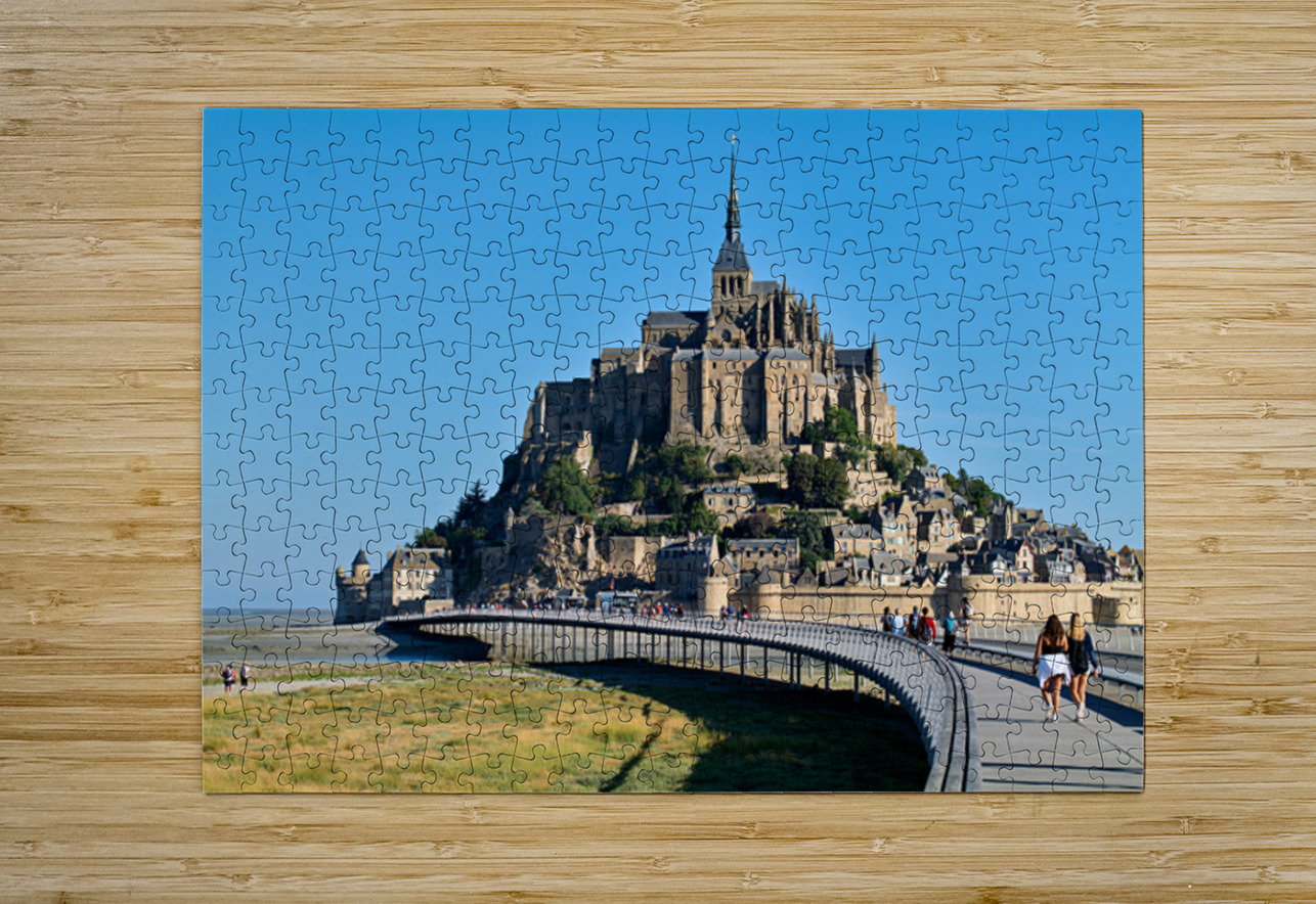 Tourists walking along the path to Mont Saint Michel in Normandy Marco Brivio Puzzle printing